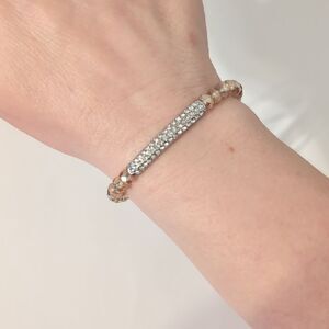 834 ViVI Amber Crystal Beaded Rhinestones Adjustable Slider Charm Bracelet‎